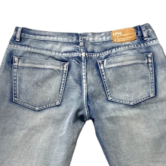 One Teaspoon Distressed Blue Trucker Shorts Size 30 - Picture 5 of 9